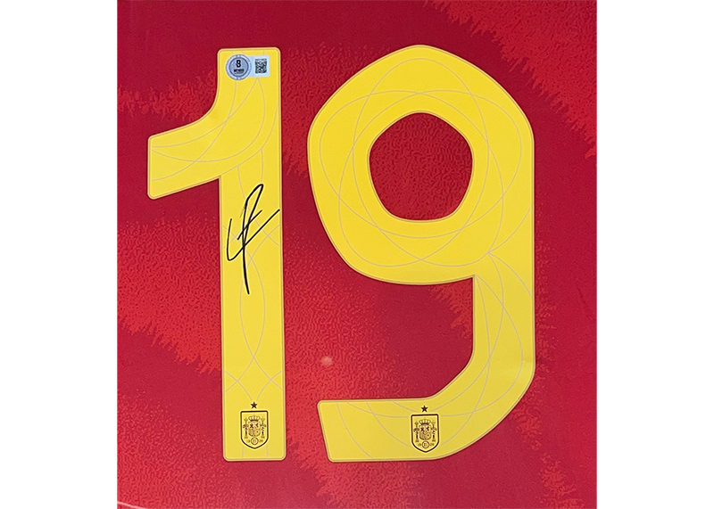 Lamine Yamal Signed Spain 34x42 Framed Jersey LED + Video TV Beckett