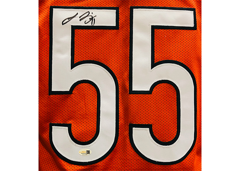 Lance Briggs Signed Chicago Orange Football Jersey JSA