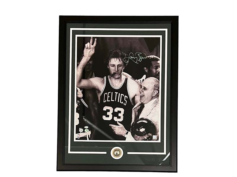Larry Bird Autographed Boston Celtics 16x20 Frame Photo