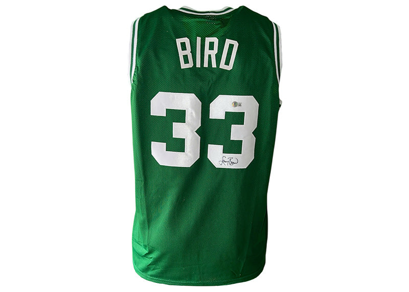 Larry Bird Autographed Boston Green Basketball Jersey Beckett