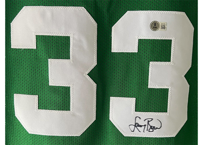 Larry Bird Autographed Boston Green Basketball Jersey Beckett
