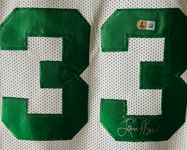 Larry Bird Autographed Boston White Basketball Jersey Beckett