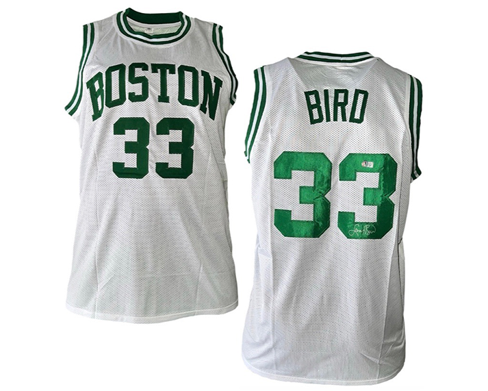 Larry Bird Autographed Custom White Boston Basketball Jersey Beckett