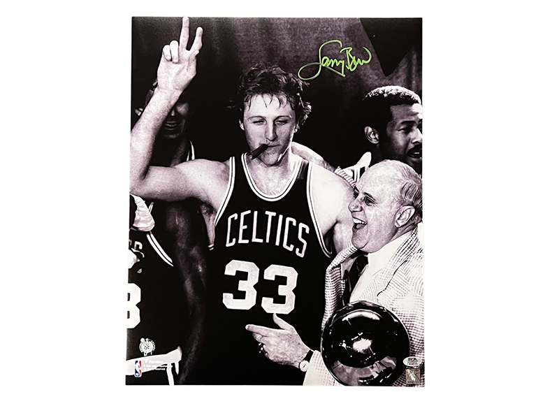 Larry Bird Signed/Auto 16x20 Photo Boston Celtics PSA