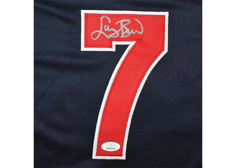 Larry Bird Signed USA Navy Basketball Jersey Beckett