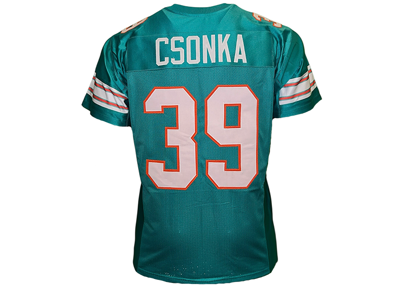 Larry Csonka Unsigned Miami Teal Football Jersey
