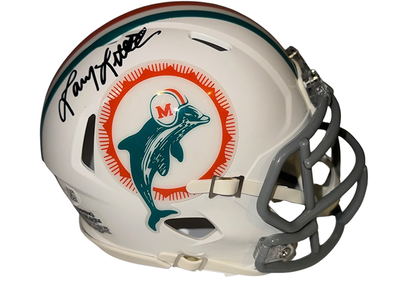 Larry Little Miami Dolphins 1972 Throwback Mini Helmet JSA