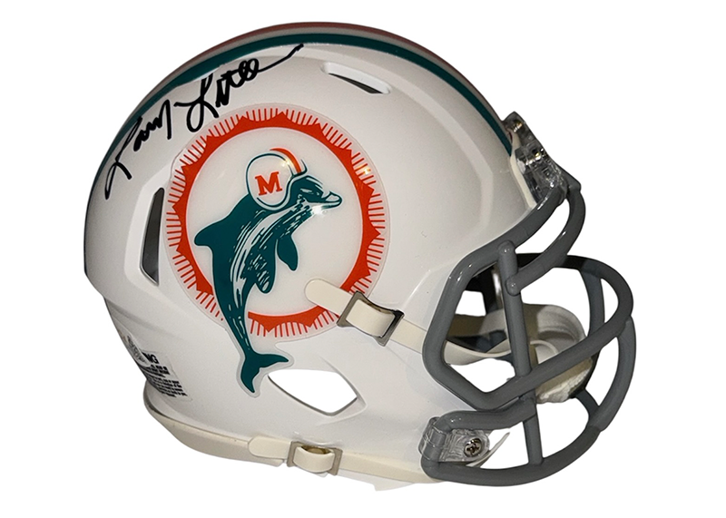 Larry Little Signed Miami Dolphins 1972 Throwback Speed Mini Helmet JSA