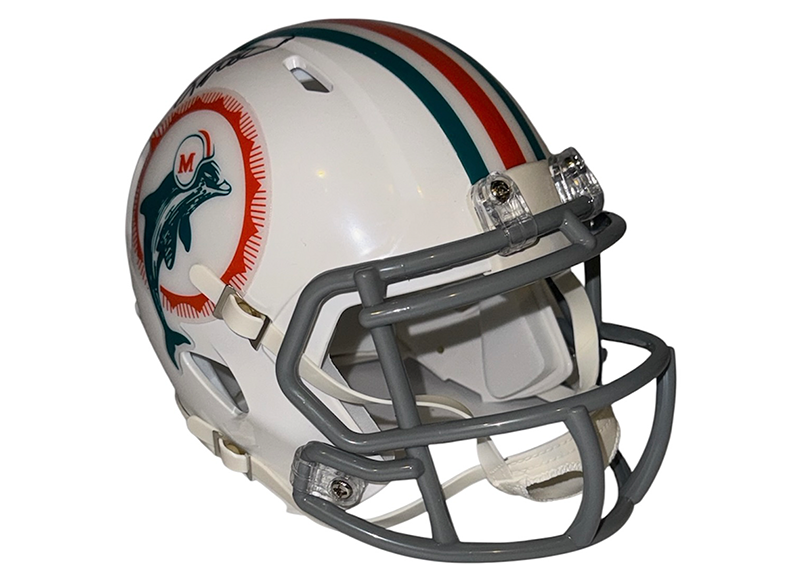 Larry Little Signed Miami Dolphins 1972 Throwback Speed Mini Helmet JSA