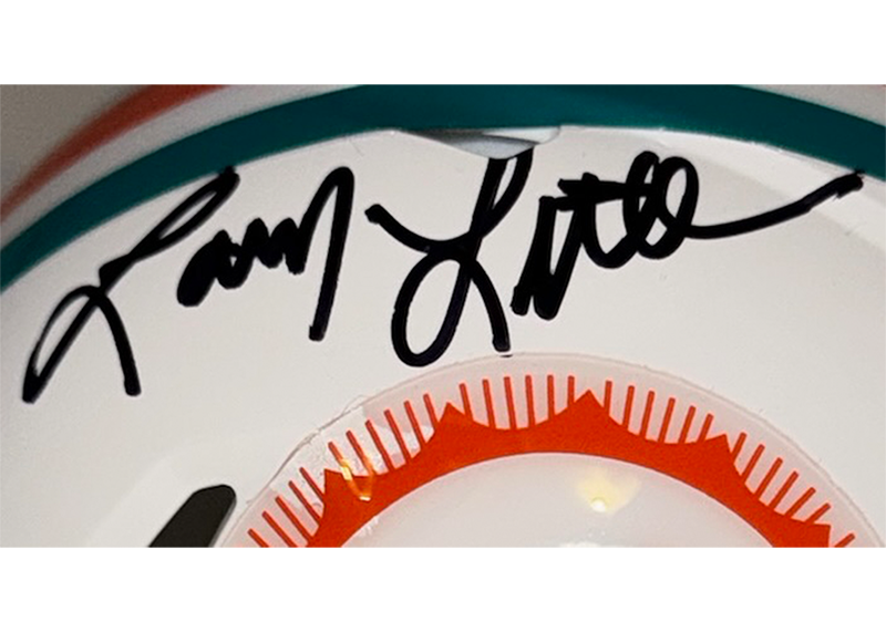 Larry Little Signed Miami Dolphins 1972 Throwback Speed Mini Helmet JSA