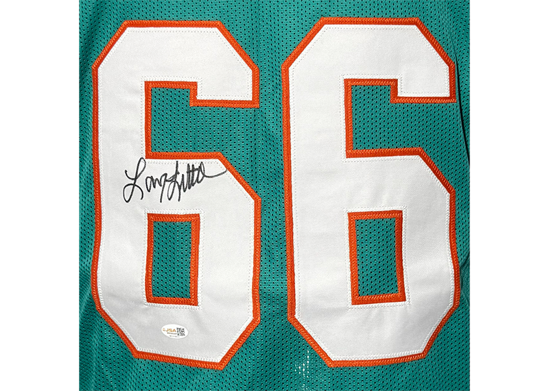 Larry Little Signed Miami Teal Football Jersey JSA