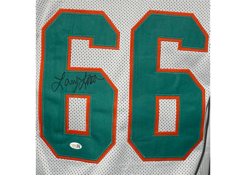 Larry Little Signed Miami White Football Jersey JSA