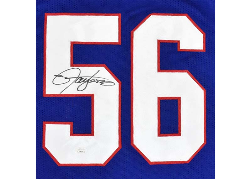 Lawrence Taylor Signed New York Blue Football Jersey Beckett