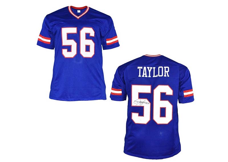 Lawrence Taylor Signed New York Blue Football Jersey Beckett