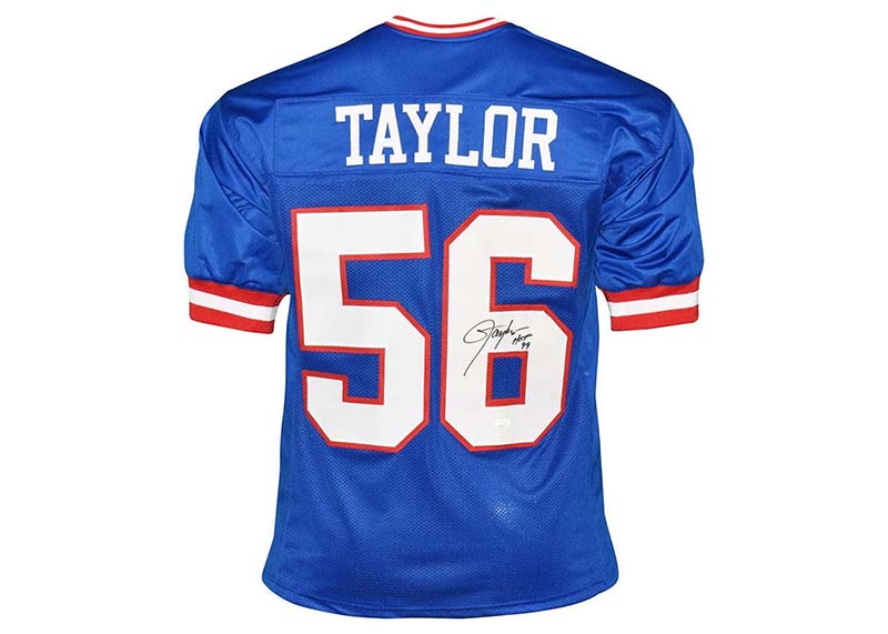 Lawrence Taylor Signed Custom HOF 99 Insc Blue Football Jersey (JSA)