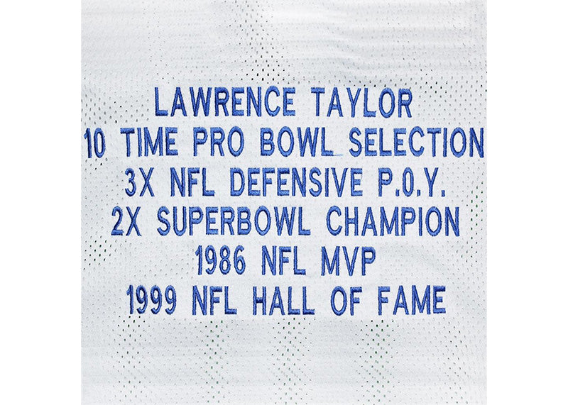 Lawrence Taylor Signed New York Stat White Football Jersey JSA