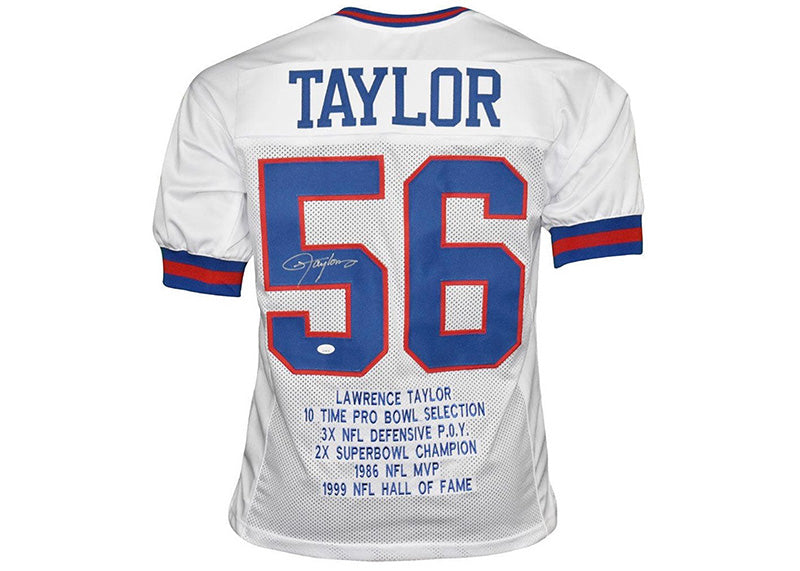 Lawrence Taylor Signed New York Stat White Football Jersey JSA