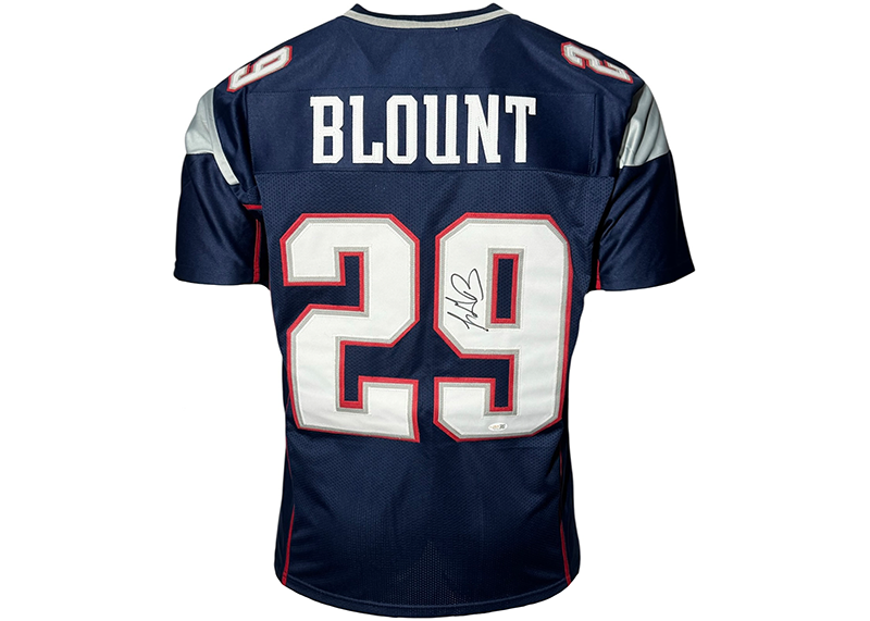 LeGarrette Blount Signed New England Blue Football Jersey JSA