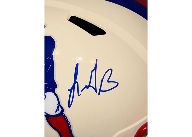LeGarrette Blount Signed New England Patriots Throwback Full Size Replica Helmet JSA