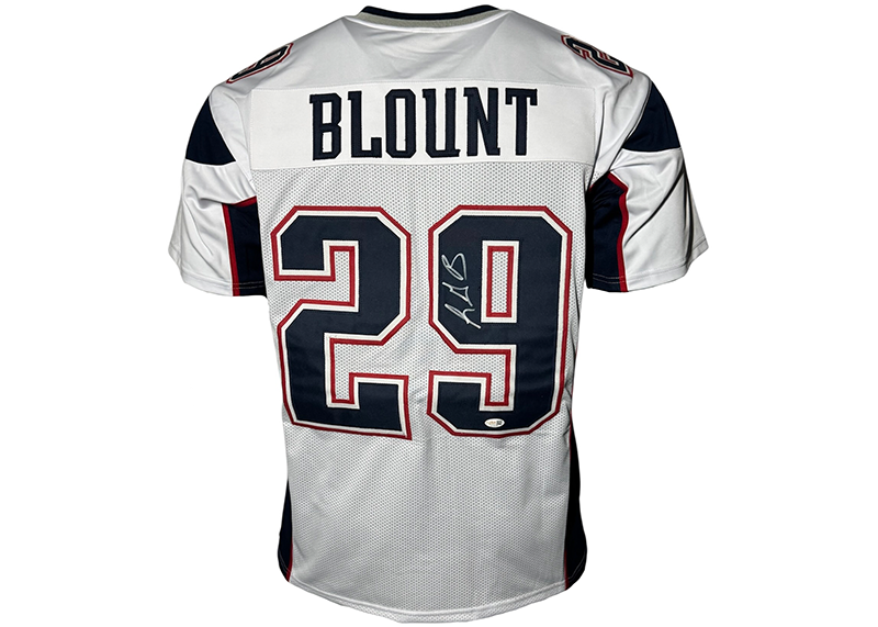 LeGarrette Blount Signed New England White Football Jersey JSA
