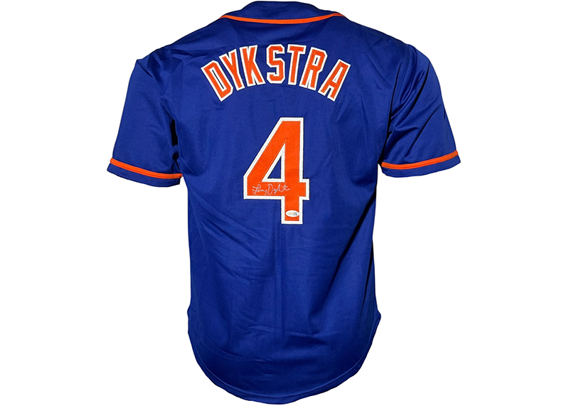 Lenny Dykstra Signed New York Blue Baseball Jersey JSA