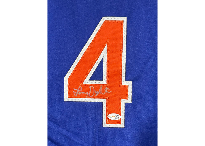Lenny Dykstra Signed New York Blue Baseball Jersey JSA