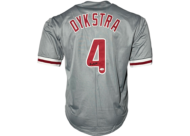 Lenny Dykstra Signed Philadelphia Grey Baseball Jersey JSA