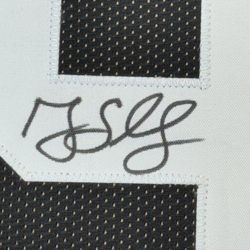 Framed Autographed/Signed Greg Lloyd 35x39 Pittsburgh Black Football Jersey Beckett BAS COA