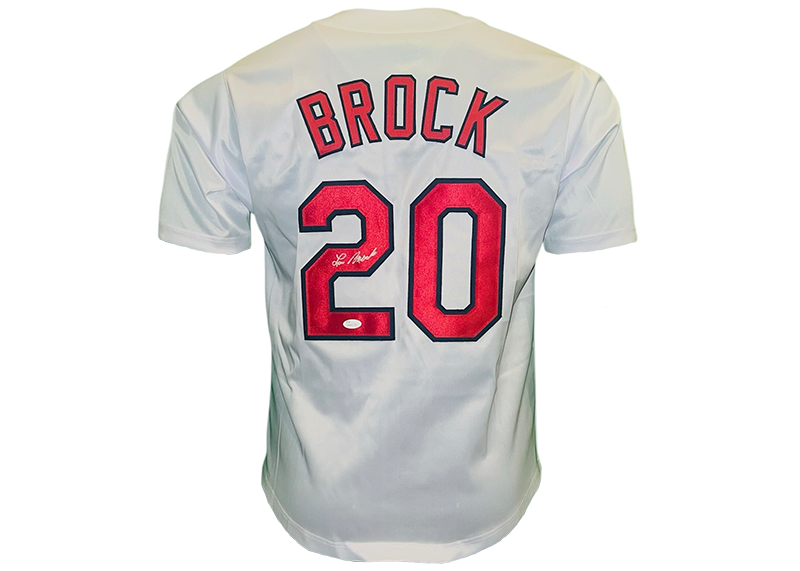 Lou Brock Signed St. Louis Baseball Jersey White (JSA)