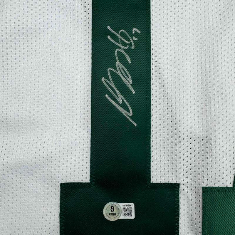 Autographed/Signed Davante Adams Green Bay White Football Jersey Beckett BAS COA