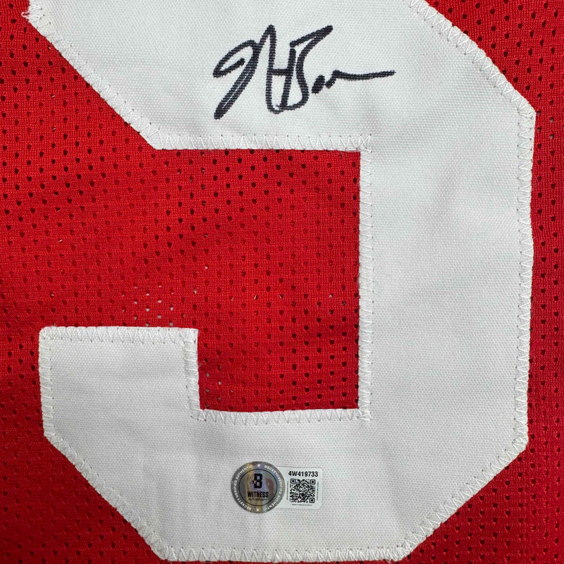 Autographed/Signed NaVorro Bowman San Francisco Red Football Jersey Beckett BAS COA