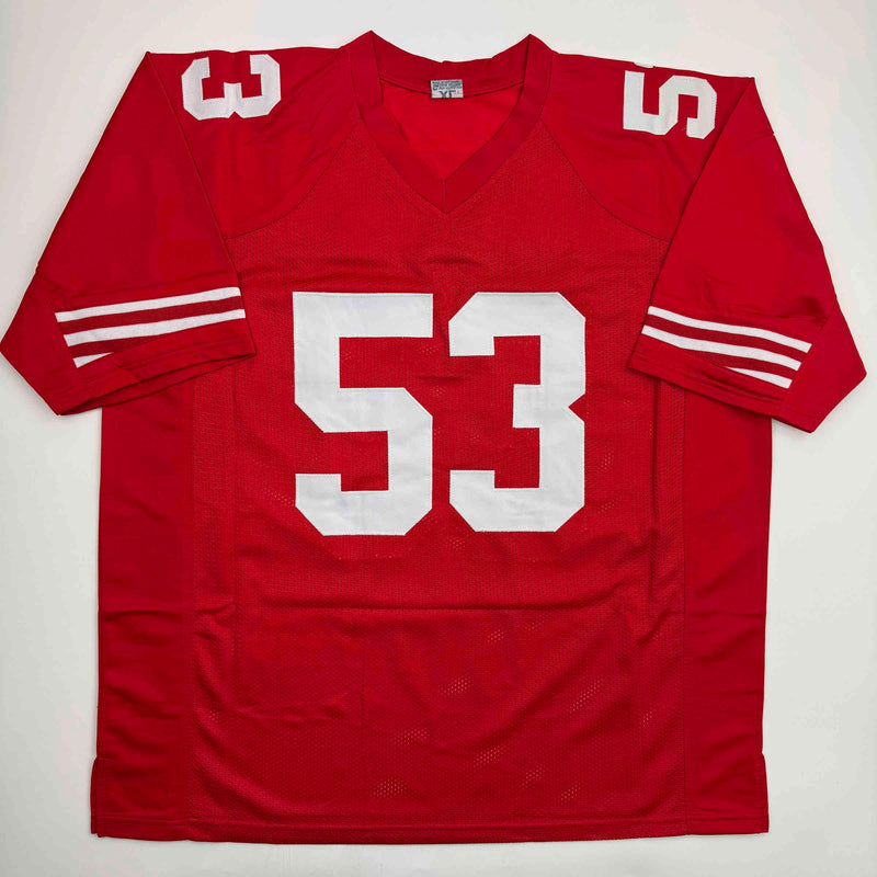 Autographed/Signed NaVorro Bowman San Francisco Red Football Jersey Beckett BAS COA