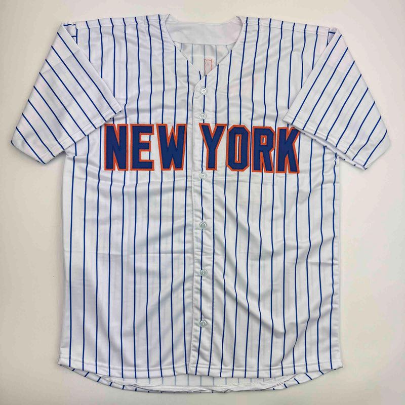 Autographed/Signed Bartolo Colon Inscribed Big Sexy New York Pinstripe Baseball Jersey Beckett BAS COA