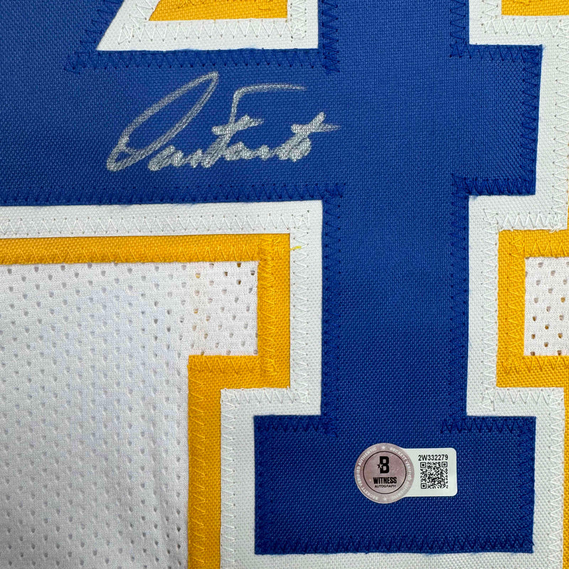 Autographed/Signed Dan Fouts San Diego White Football Jersey Beckett BAS COA