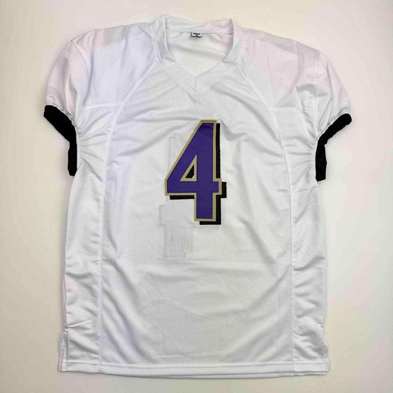 Autographed/Signed Zay Flowers Baltimore White Football Jersey Beckett BAS COA