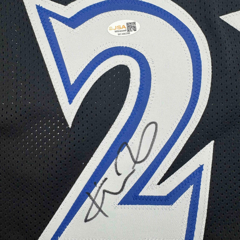 Autographed/Signed Kevin Garnett Minnesota Black Basketball Jersey Beckett BAS COA