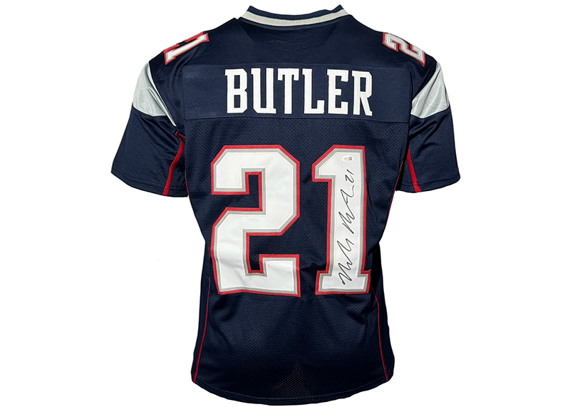 Malcolm Butler Signed New England Blue Football Jersey JSA