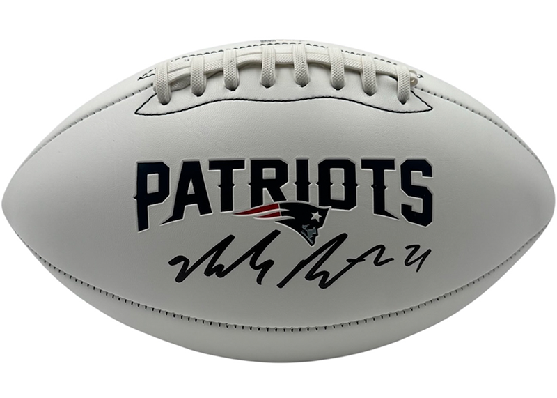 Malcolm Butler Signed New England Patriots Logo Football JSA