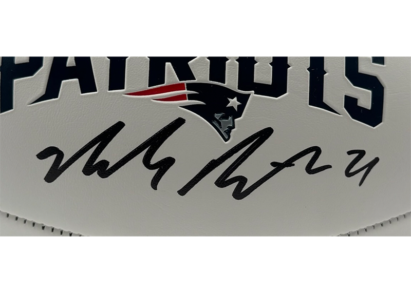 Malcolm Butler Signed New England Patriots Logo Football JSA