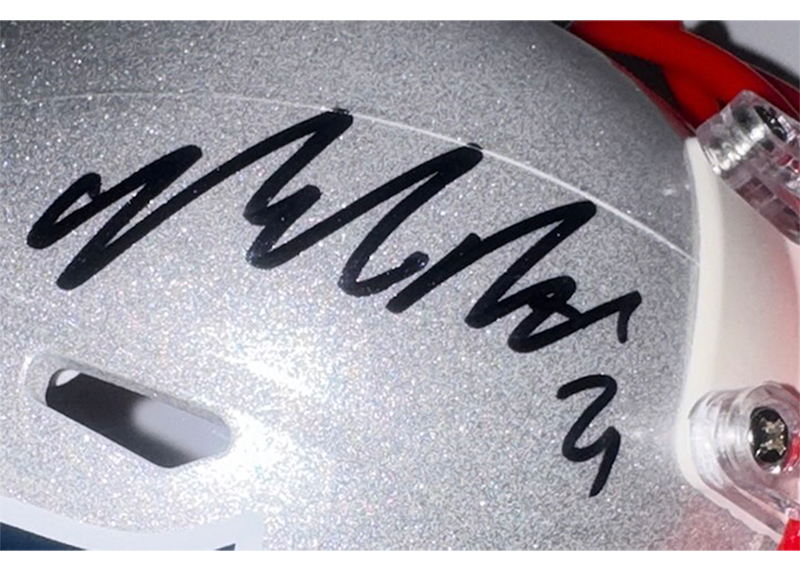 Malcolm Butler Signed New England Patriots Speed Mini Helmet JSA