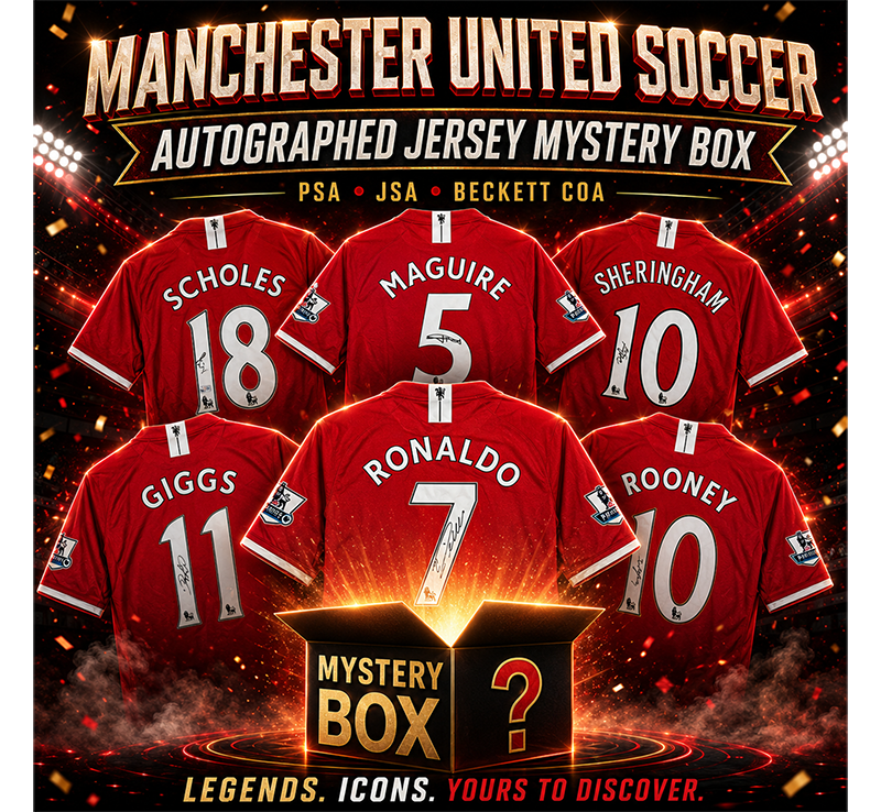 Manchester United Autographed/Signed Soccer Jersey Mystery Box with PSA JSA or Beckett COA