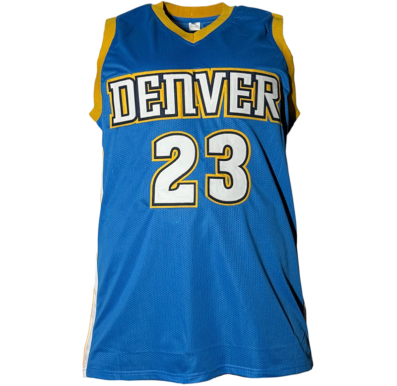 Marcus Camby Signed Denver Blue Basketball Jersey JSA