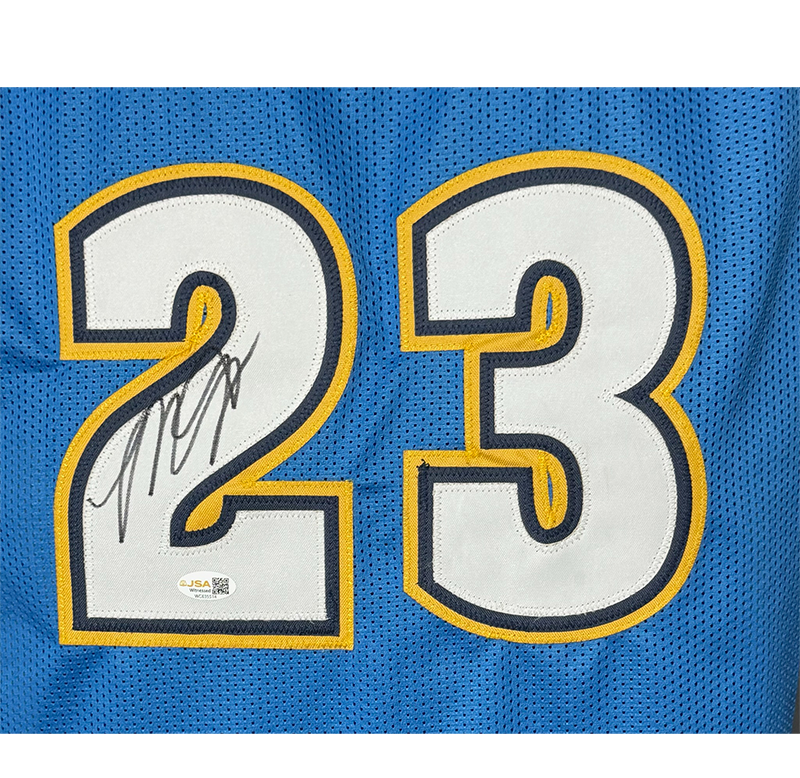 Marcus Camby Signed Denver Blue Basketball Jersey JSA