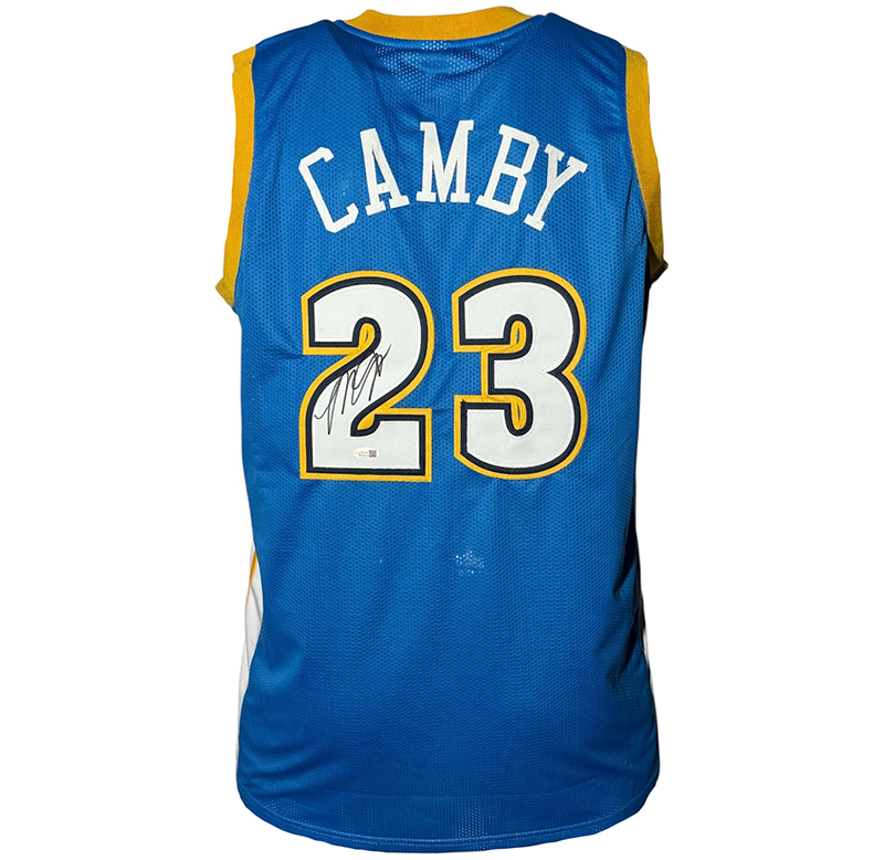 Marcus Camby Signed Denver Blue Basketball Jersey JSA