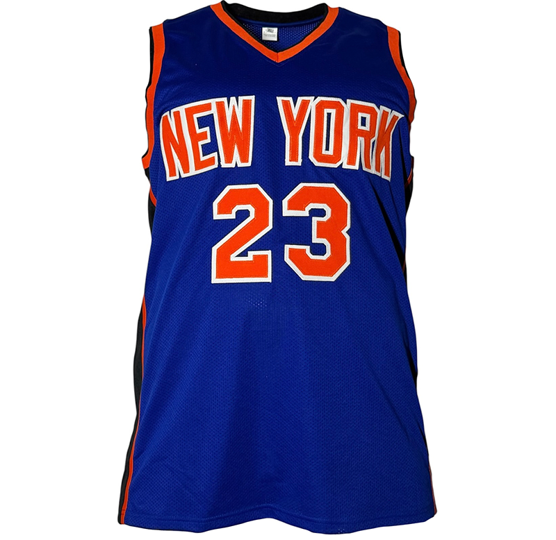 Marcus Camby Signed New York Blue Basketball Jersey JSA