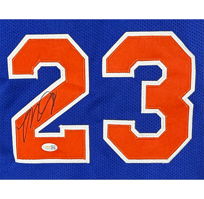 Marcus Camby Signed New York Blue Basketball Jersey JSA