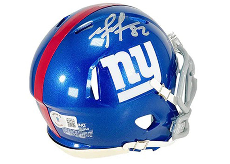 Mario Manningham Signed New York Giants Speed Mini Football Helmet (Beckett)