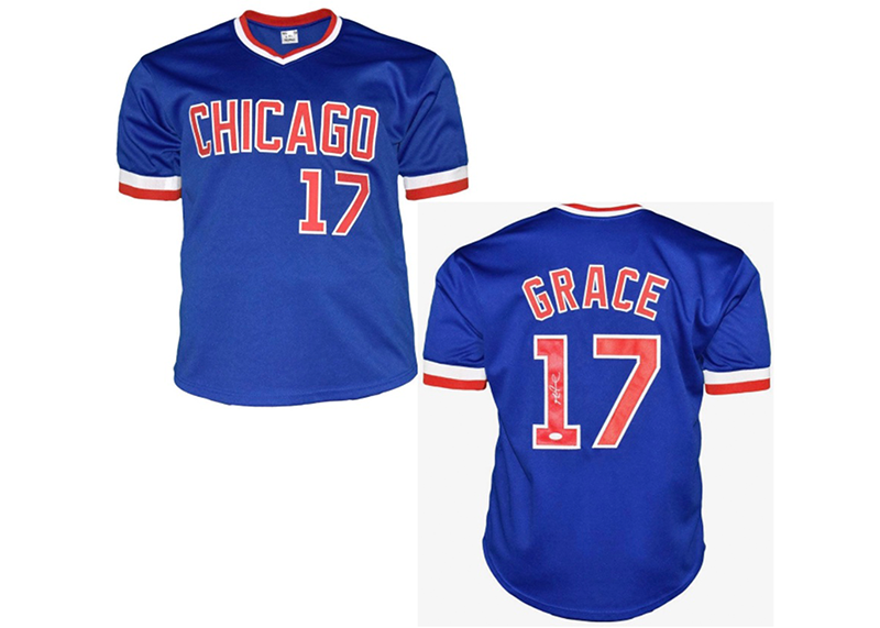 Mark Grace Signed Chicago Blue Baseball Jersey JSA