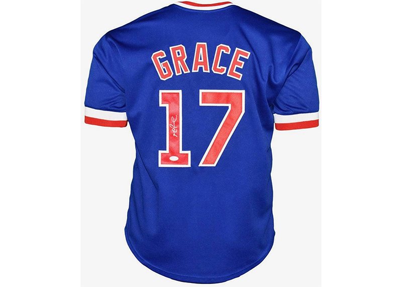 Mark Grace Signed Chicago Blue Baseball Jersey JSA