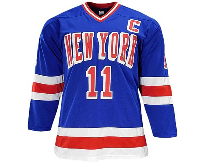 Mark Messier Signed New York Custom Blue Hockey Jersey JSA